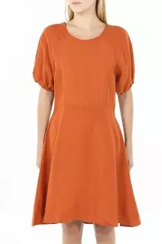 Платье льняное с пышными рукавами расклешенное OVS