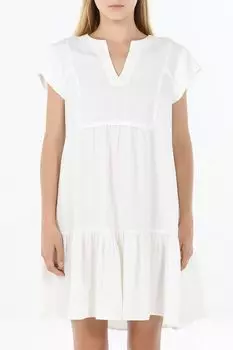 Платье льняное с V-вырезом и принтом OVS