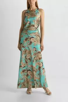 Платье макси без рукавов с принтом Rinascimento