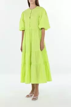 Платье макси хлопковое с пышным рукавом BELUCCI