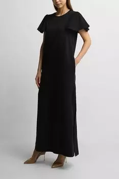 Платье макси хлопковое с пышным рукавом BELUCCI