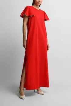 Платье макси хлопковое с пышным рукавом BELUCCI