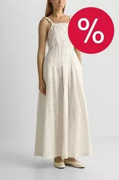 Платье макси хлопковое с шитьем TWINSET