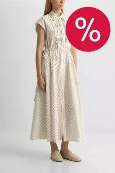 Платье макси хлопковое со вставками из кружева TWINSET