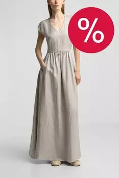 Платье макси льняное без рукавов EMPORIO ARMANI