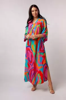 Платье макси расклешенное с принтом ESFIR