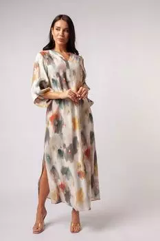 Платье макси с разрезами и принтом ESFIR