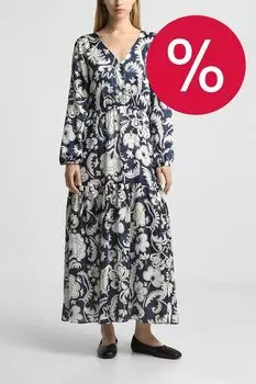 Платье макси с v-вырезом и принтом Emme Marella
