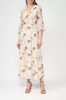 Платье макси с V-вырезом и принтом BELUCCI