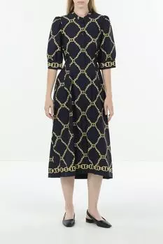 Платье миди хлопковое с принтом TWINSET