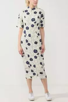 Платье миди из хлопка на молнии Paola Ray