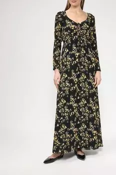 Платье миди с цветочным принтом HUGO