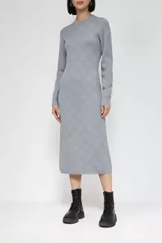 Платье миди с монограммой бренда BELUCCI