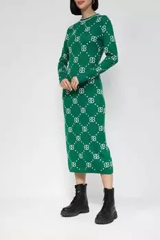 Платье миди с монограммой бренда BELUCCI