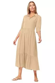 Платье миди с отложным воротником CATNOIR