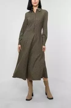 Платье миди с шерстью и шелком SABRINA SCALA