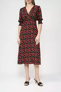 Платье миди с V-вырезом и принтом BELUCCI