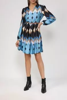 Платье мини с V-вырезом и принтом Rinascimento