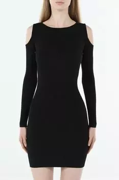 Платье мини трикотажное в рубчик Guess