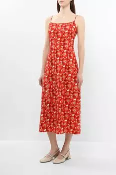 Платье на бретельках приталенное с принтом BELUCCI