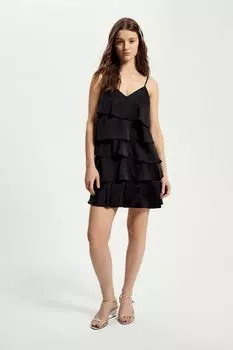 Платье на бретельках с воланами Nume