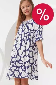 Платье на кулиске с принтом Smena