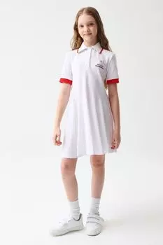 Платье-поло хлопковое с контрастными деталями Smena