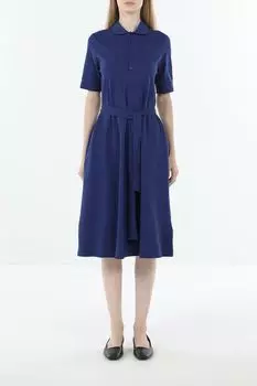 Платье-поло хлопковое с поясом Piombo