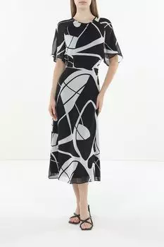 Платье приталенное с принтом Comma