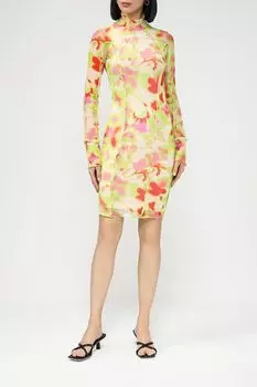 Платье приталенное с воротником стойкой HUGO