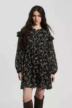 Платье расклешенное с рюшами Nume