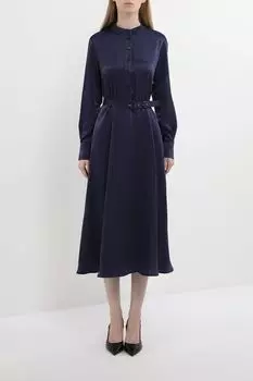 Платье-рубашка атласное с поясом Auranna