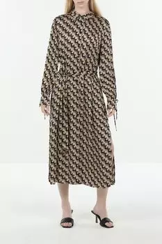 Платье-рубашка атласное с принтом Marc Aurel