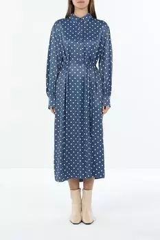 Платье-рубашка атласное в горох SABRINA SCALA