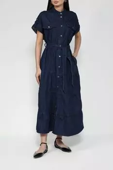 Платье-рубашка джинсовое на поясе Auranna