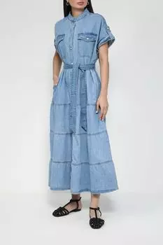 Платье-рубашка джинсовое на поясе Auranna