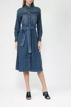 Платье-рубашка джинсовое на поясе Piombo