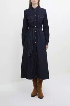 Платье-рубашка джинсовое с карманами Emme Marella