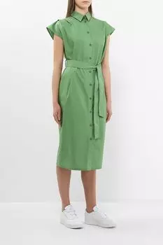 Платье-рубашка хлопковое без рукавов с поясом SABRINA SCALA