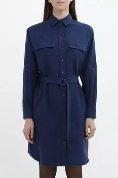 Платье-рубашка хлопковое на поясе Lacoste