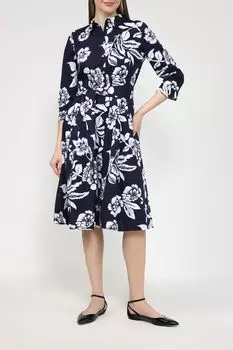 Платье-рубашка хлопковое с цветочным принтом More&More