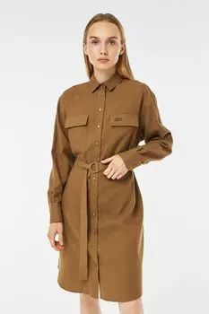 Платье-рубашка хлопковое с карманами Lacoste
