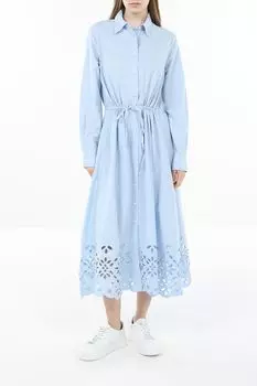 Платье-рубашка хлопковое с кружевной отделкой Piombo