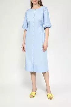 Платье-рубашка хлопковое с пышными рукавами UNQ
