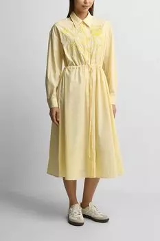 Платье-рубашка хлопковое с вышивкой на кулиске COLORPLAY