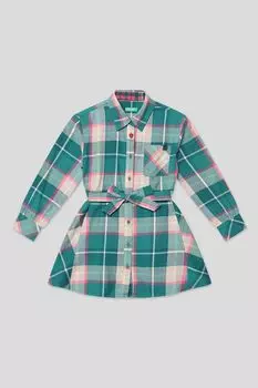 Платье-рубашка хлопковое в клетку Benetton