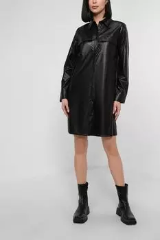 Платье-рубашка из экокожи BELUCCI