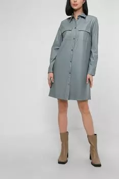 Платье-рубашка из экокожи BELUCCI