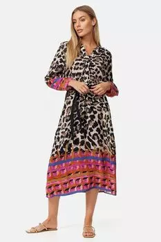 Платье-рубашка из вискозы с принтом CATNOIR