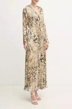 Платье-рубашка макси с анималистичным принтом Marciano by Guess